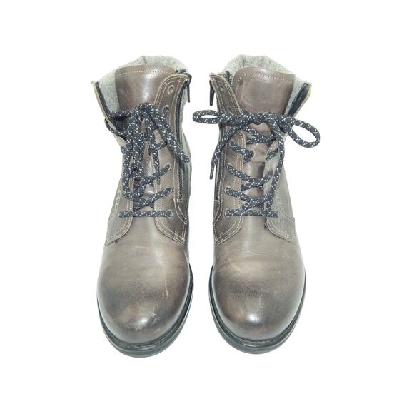 Taos Cutie Ankle Boot, Wool Collar, Lace-up Inner Zipper, US Size 9.5-10 EUC - Picture 3 of 9